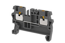 Клемма проходная PUSH-IN 1,5 мм2, на 2 подключения, черная PQ1.5-BLACK | код 3101010005 | Elmex