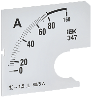 Шкала смен. для амперметра Э47 80/5А-1,5 72х72мм IEK | код IPA10D-SC-0080 | IEK