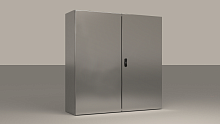 Щит ECOR моноблочный 800x1200x300мм (ВxШxГ) из нерж. стали навесной с монт. панелью двудверный, 2 язычковых замка, дно глухое, IP55 | код EC120830X | ETA