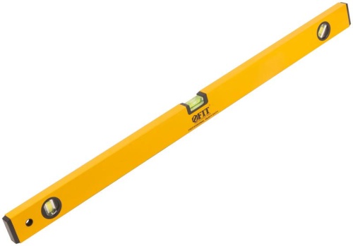Уровень ''Магнит'', 2 глазка + 1 поворотный, желтый усиленный корпус, магниты, шкала, Профи 800 мм | код 18248 | FIT фото 4