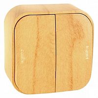 Переключатель 2-клавишный QUTEO, открытый монтаж, светло-коричневый | код. 782266 | Legrand