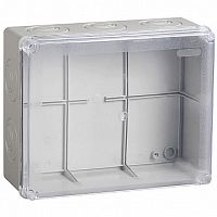 коробка КМ41276 распаячная для о/п 240х195х90 мм² IP55 (RAL7035, прозр. кр., кабельные вводы 5 шт) | код. UKO10-240-195-090-K51-55 | IEK