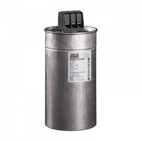 Конденсатор CSADG-0,48/16,7-HD, трехфазный, 16,7kVAr(480VAC), 14kVAr(440VAC), MKP заполненный газом, клеммник S=16mm?, тяжелый режим, IP20 | код Z069537 | ZEZ Silko