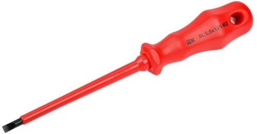 Отвертка диэлектрическая шлицевая SL5.5х125 K2 1000В ARMA2L 3 | код. A2L3-SC30-K2-SL-55-125 | IEK