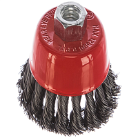 Кордщетка, тип ''чашка'', гайка М14, стальная витая проволока 75 мм | код 38952М | FIT