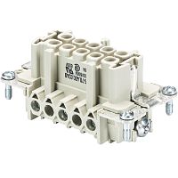 Розеточная контактная вставка REVOS, Size 10, винтовая фиксация, 3 силовых контакта / 2 сигнальных контакта + PE, 400/690 V, 16 A, материал контактов: медный сплав, покрытие контактов: олово | код 70.400.0340.0 | Wieland