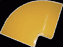 Крышка горизонтального поворота 90° оптического лотка 120 мм, желтая | код LAN-OT120-HC90C | LANMASTER