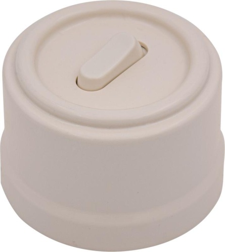 Выключатель 1-кл. (клавишный) пластик песочн. зол. | код B1-220-24 | Bironi