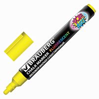 Маркер меловой BRAUBERG POP-ART, сухостираемый, для гладких поверхностей, 5мм, ЖЕЛТЫЙ, 151528 | код 151528 | BRAUBERG