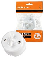 Выключатель поворотный проходной с ручкой (бантик) 10А белый «Виви» TDM | код SQ1820-1005 | TDM