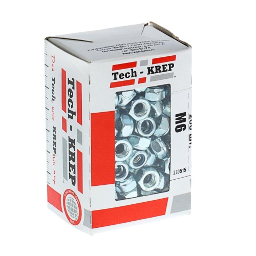 Гайка DIN985 М6 самоконтрящаяся оцинкованная (200 шт) | код. 105253 | Тех-КРЕП