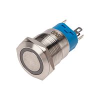 Кнопка антивандальная 19 250В Фикс (5с) ON-OFF/OFF-ON подсв/зеленая REXANT | код 36-3443 | REXANT