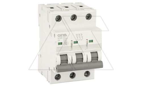 Авт. выключатель GYM8-3P-6C, 3P, 6A, хар-ка C, 4,5kA, 3M | код GYM83P6C | GEYA