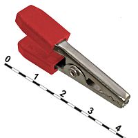 Зажим-крокодил RUICHI 8-0029 под пайку/обжим, 11 мм, 5 А, красный | код 70091 | Ruichi