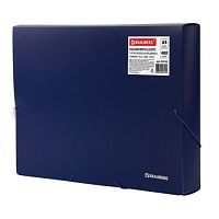 Папка-короб на резинках BRAUBERG, 50 мм, синяя, 0,7 мм, 224162 | код 224162 | BRAUBERG