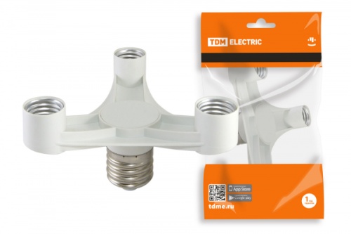 Переходник Е40-3хЕ27, белый, TDM | код SQ0335-1017 | TDM Переходник Е40-3хЕ27, белый, TDM | код SQ0335-1017 | TDM