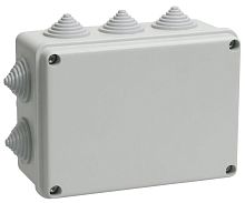 коробка КМ41242 распаячная для о/п 150х110х70 мм² IP55 (RAL7035, 10 гермовводов) | код. UKO10-150-110-070-K41-55 | IEK