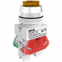 Выключатель кнопочный ВК-30 30 мм? 220В, IP54, Оранжевый | код. 25049DEK | DEKraft