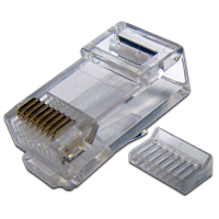 Коннектор RJ45 UTP 8P8C, универсальный, со вставкой, cat.5e, 100 шт. | код TWT-PL45-8P8C-V | TWT