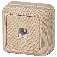 Розетка телефонная RJ11, ОУ, Quadro, сосна, 2-302-11 | код Б0027663 | ЭРА