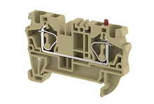Клемма проходная пружинная 4 мм2, на 2 подключения, хаки SQ4-KHAKHI | код 2103010006 | Elmex