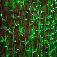 Гирлянда Светодиодный Дождь 2х1,5м, постоянное свечение, белый провод КАУЧУК , 230 В, диоды ЗЕЛЕНЫЕ | код 237-114 | NEON-NIGHT