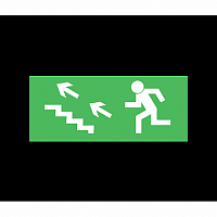 ЭЗ Эвакуационный выход по лестнице налево-вверх (125х250) самоклеющаяся транслюцентная пленка, 125х250 |  код. 1012125250 |  Ардатовский светотехнический завод