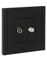 FORTE&PIANO Роз. двойная TV+SAT FP138 чер. IEK | код FP-AF20-O-K02 | IEK