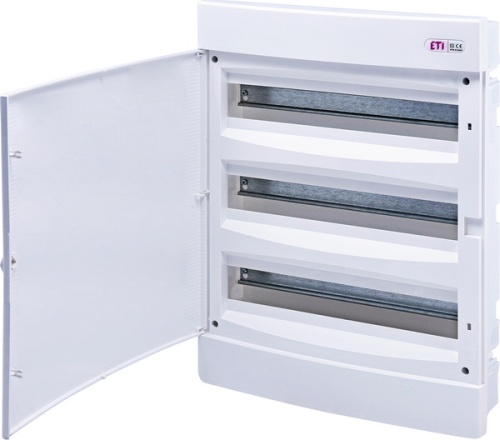 Щит внутр. распределительный ECM 3x18PO (54мод.белая дверь), пластик | код 001101048 | ETI Щит внутр. распределительный ECM 3x18PO (54мод.белая дверь), пластик | код 001101048 | ETI