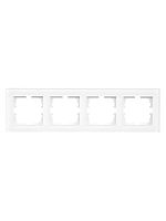 Рамка 4-местн. гориз. VESNA стекло белый матов. LEZARD 742-5380-149