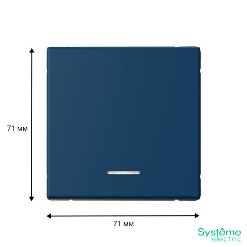 Выключатель кнопочный 1-кл. ArtGallery 10А с подсветкой механизм аквамарин SE GAL001116 фото 7