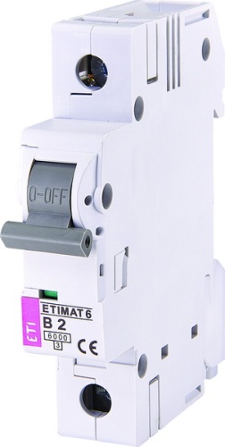 Автоматический выключатель ETIMAT 6 1p B 2А (6 kA) | код 002111510 | ETI Автоматический выключатель ETIMAT 6 1p B 2А (6 kA) | код 002111510 | ETI