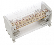Распределительный блок фаза-ноль 8х12мм 2х11 отв. 125А | код DB1-2111 | ELVERT