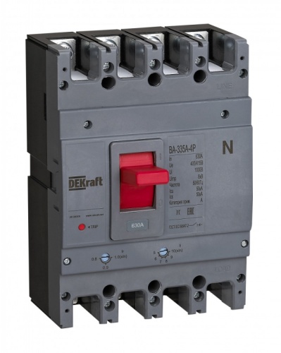 Силовой авт. выкл. 4P 630A 50кА ВА-335А | код 28139DEK | DEKraft