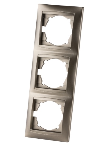 Рамка 3-х постовая вертикальная бронза Лама TDM | код SQ1815-0734 | TDM