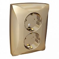 Розетка двухместная ДУЭТ, скрытый монтаж, с заземлением, шампань | код. WDE000424 | Schneider Electric