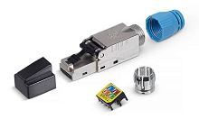 Коннектор RJ-45(8P8C) под витую пару, категория 8, экранированный, со вставкой | код 10070c | Cabeus