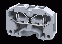 Мини-клемма проходная модульная CM2.5S /6x30mm, монтаж на панель, пружинная, 2 присоед., 2,5(max 4)mm2, 24A, 500V, серая | код CM2.5S | Connectwell