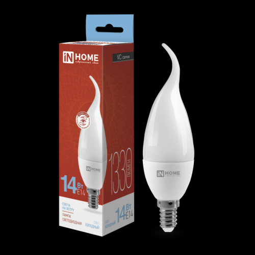 Лампа светодиодная LED-СВЕЧА НА ВЕТРУ-VC 14Вт 230В E14 6500K 1330Лм IN HOME | код 4690612054384 | IN HOME Лампа светодиодная LED-СВЕЧА НА ВЕТРУ-VC 14Вт 230В E14 6500K 1330Лм IN HOME | код 4690612054384 | IN HOME