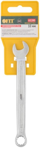 Ключ комбинированный усиленный ''Гранд'', CrV, холодный штамп 10 мм | код 63280 | FIT фото 3