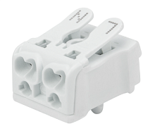 923-2P Клемма пружинная соединительная с кнопкой КСП 2-полюсная, сеч.2.5мм2, бел., шт | код 923-2P | SILAT