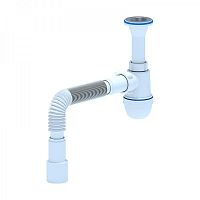 Сифон для умывальника АНИ 1 1/2' x 40 c гибкой трубой 40x40 | код C0105 | АНИ пласт