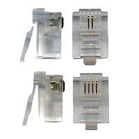 Коннектор RJ12 д/кабеля 6-ти контактный, 100 шт. | код TWT-PL12-6P6C/100 | TWT