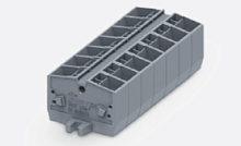 254209 Клемма TB 2-2 на DIN рейку с фикс. фланцами в сборе, 9 полюсов, сеч 2.5мм2, сер., шт | код 254209 | SUPU