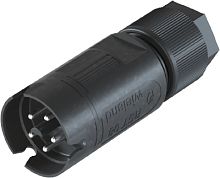 Вилочный разъем на кабель диам. 5-10-6 мм, IP68(69k), 5 полюсов, цвет: черный, номинальные характеристики: 250V/400V 8A, серия gesis RST MICRO | код 41.052.3053.1 | Wieland