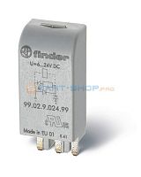 Модуль индикации и защиты с функцией ограничения напряжения срабатывания и отпускания катушек реле (Umin=0,6Un), для реле с питанием 220В DC | код 9902922060 | FINDER