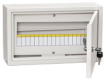 Распределительный шкаф ЩРН, 18 мод., IP31, навесной, сталь, белая дверь, с клеммами | код. MKM13-N-18-31-Z | IEK