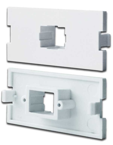 Вставка модульная под симплексный адаптер SC в розетку LAN-MB, белая | код LAN-MBP-1SC-WH | LANMASTER