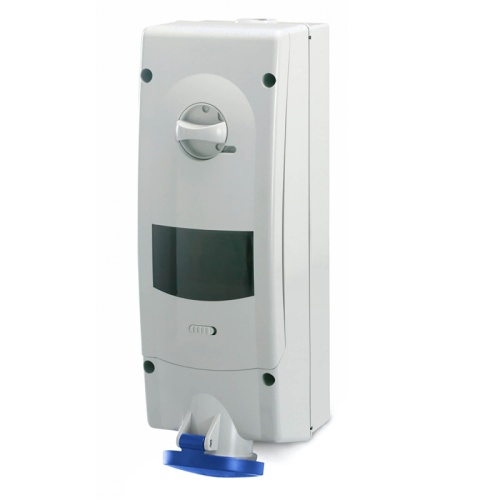 Розетка с механической блокировкой и предустановленным модульным оборудованием. 2P+E, 32А (УЗО 40А, 30 мА), IP44 | код DIS5673283R | DKC