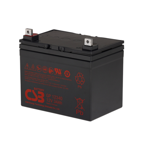 CSB GP12340 Аккумуляторная батарея для ИБП, напряжение: 12В, ёмкость: 34Ач, клеммы: под гайку и болт М6, Размеры ДШВ: 195,6х130х154,8мм, вес: 10,48кг. Срок службы: 5 лет. | код CSB GP12340 | CSB